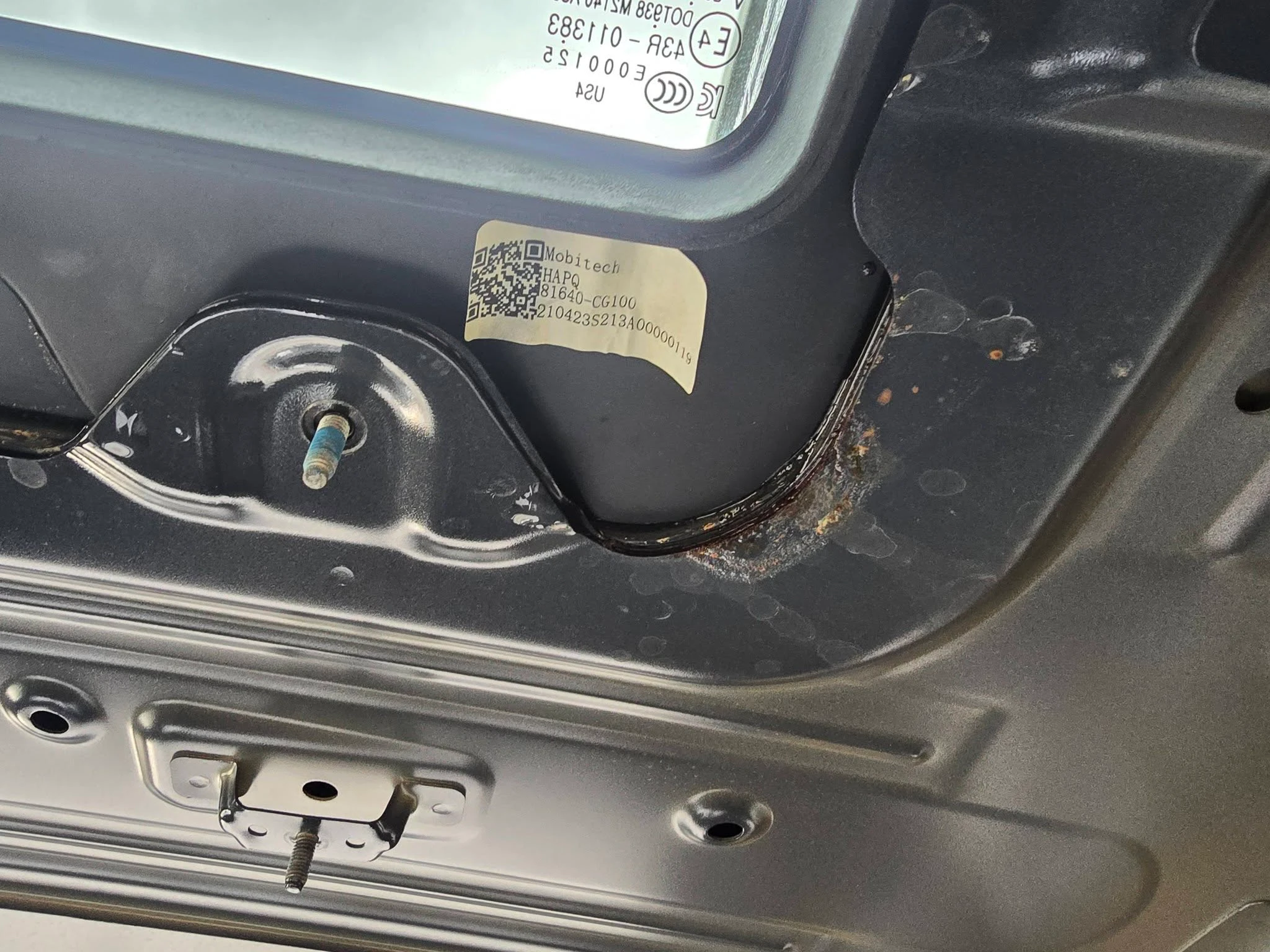 Close-up rust and panel damage assessment — panel beating Cairns